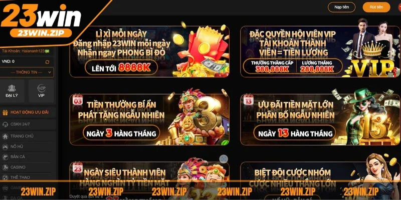 Tổng hợp các khuyến mãi 23WIN dành cho anh em